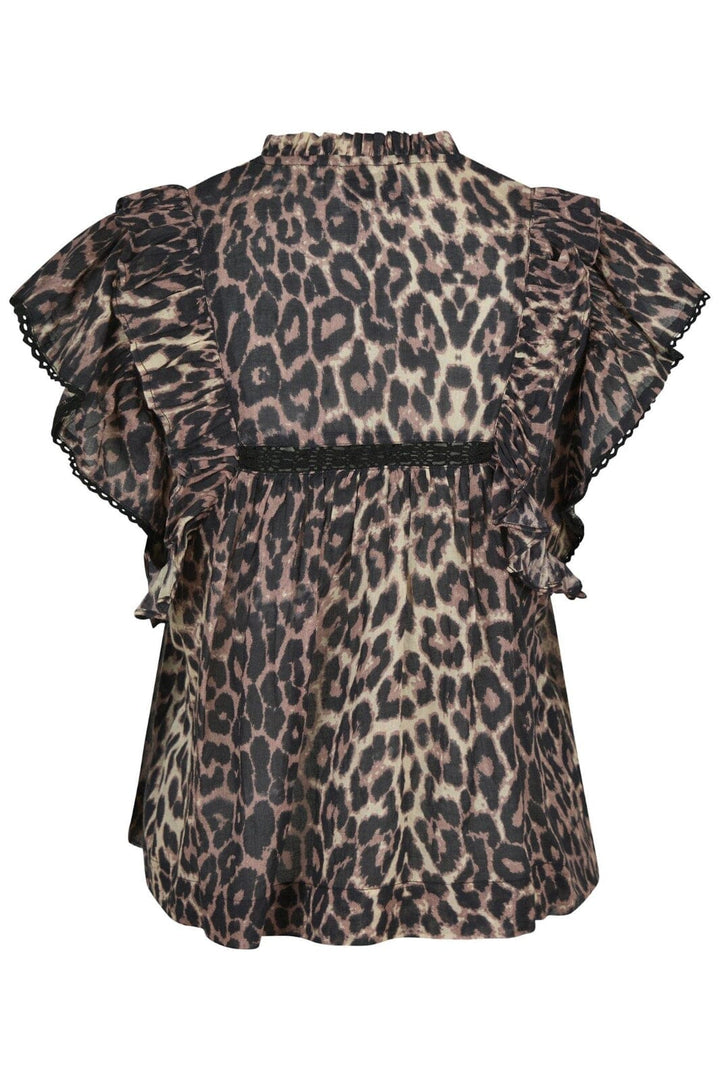 Forudbestilling - Neo Noir - Jayla Leo Voile Top - Leopard Toppe