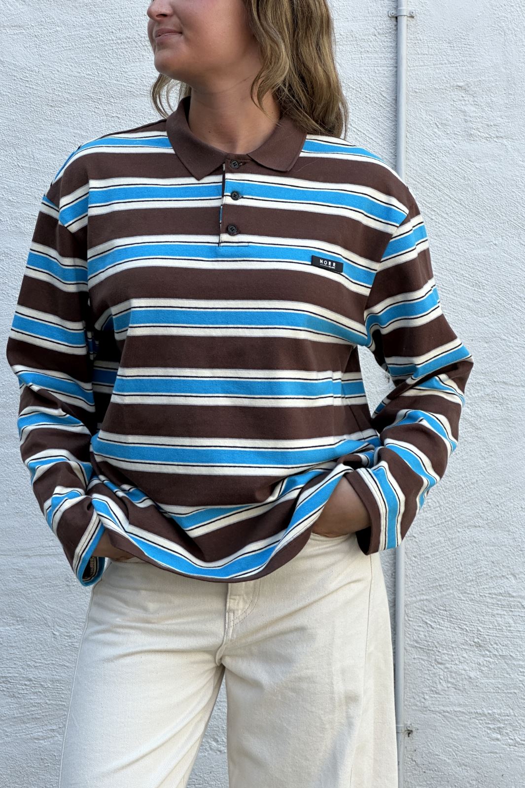 Norr - Dagma Ls Polo - Brown/Blue
