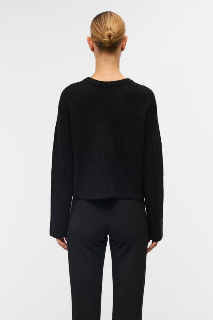 Forudbestilling - Object - Objparvi Knit Cardigan 130 - 4447396 Black Melange Cardigans
