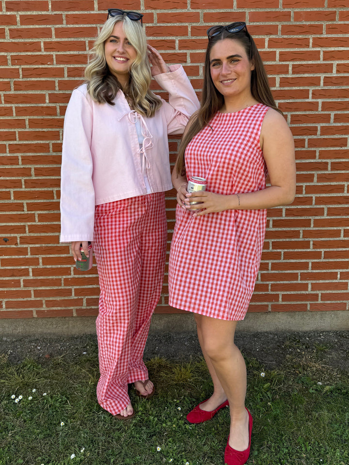 Forudbestilling - Pieces - Pcliliane Sl O-Neck Short Dress - 4953067 Ballerina Red Kjoler