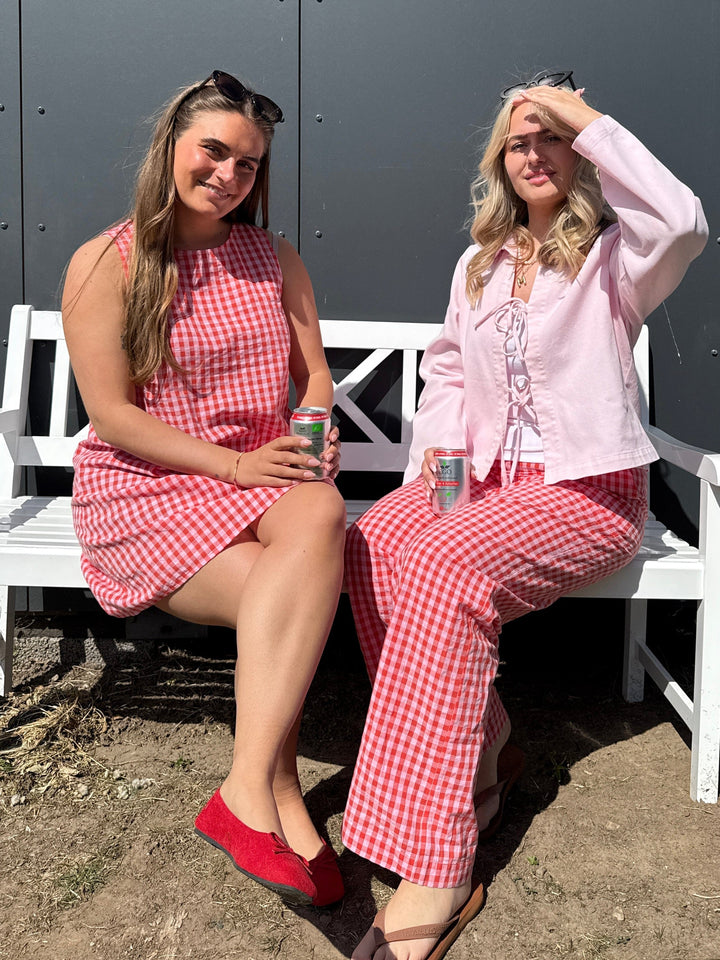 Forudbestilling - Pieces - Pcliliane Sl O-Neck Short Dress - 4953067 Ballerina Red Kjoler