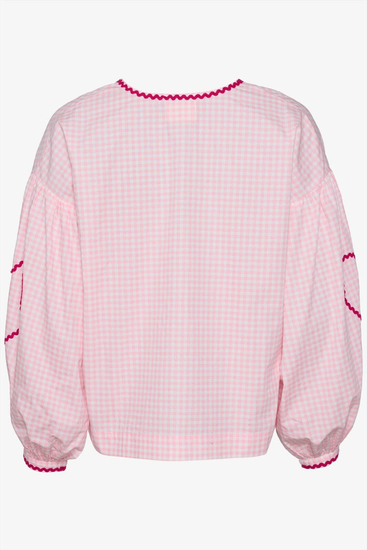 Forudbestilling - Sissel Edelbo - Astrid Organic Cotton Top - Pink Checks (Maj/Juni) Toppe