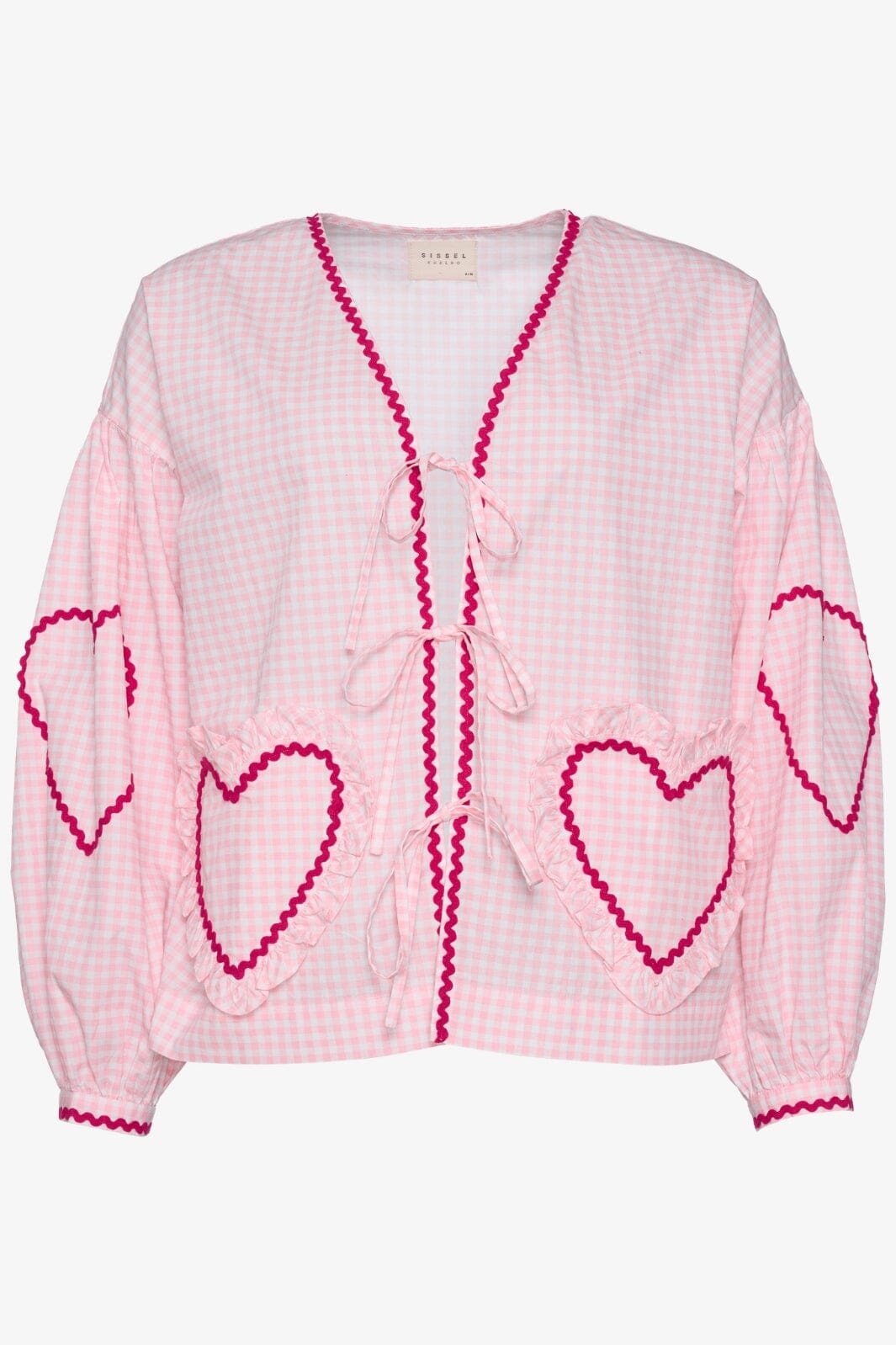 Forudbestilling - Sissel Edelbo - Astrid Organic Cotton Top - Pink Checks (Maj/Juni) Toppe