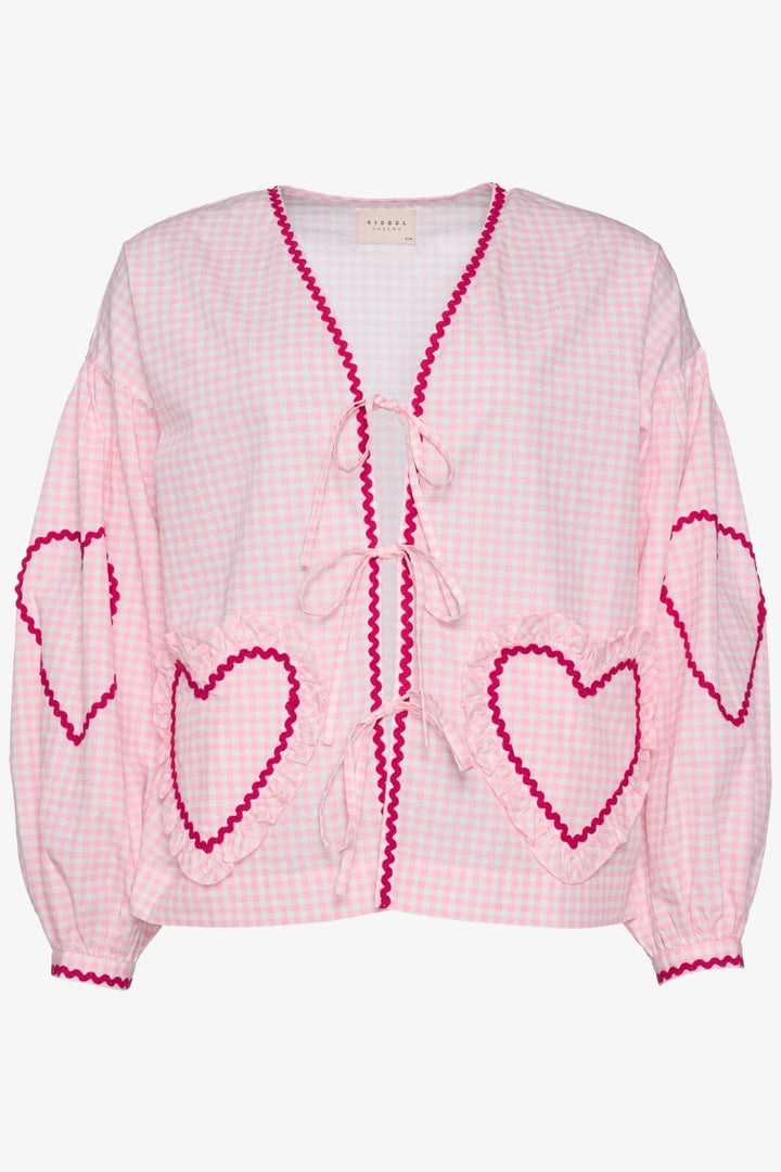Forudbestilling - Sissel Edelbo - Astrid Organic Cotton Top - Pink Checks (Maj/Juni) Toppe