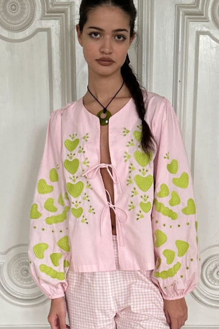 Forudbestilling - Sissel Edelbo - Elisabeth Organic Cotton Top SE 1199 - Cherry Blossom Bluser