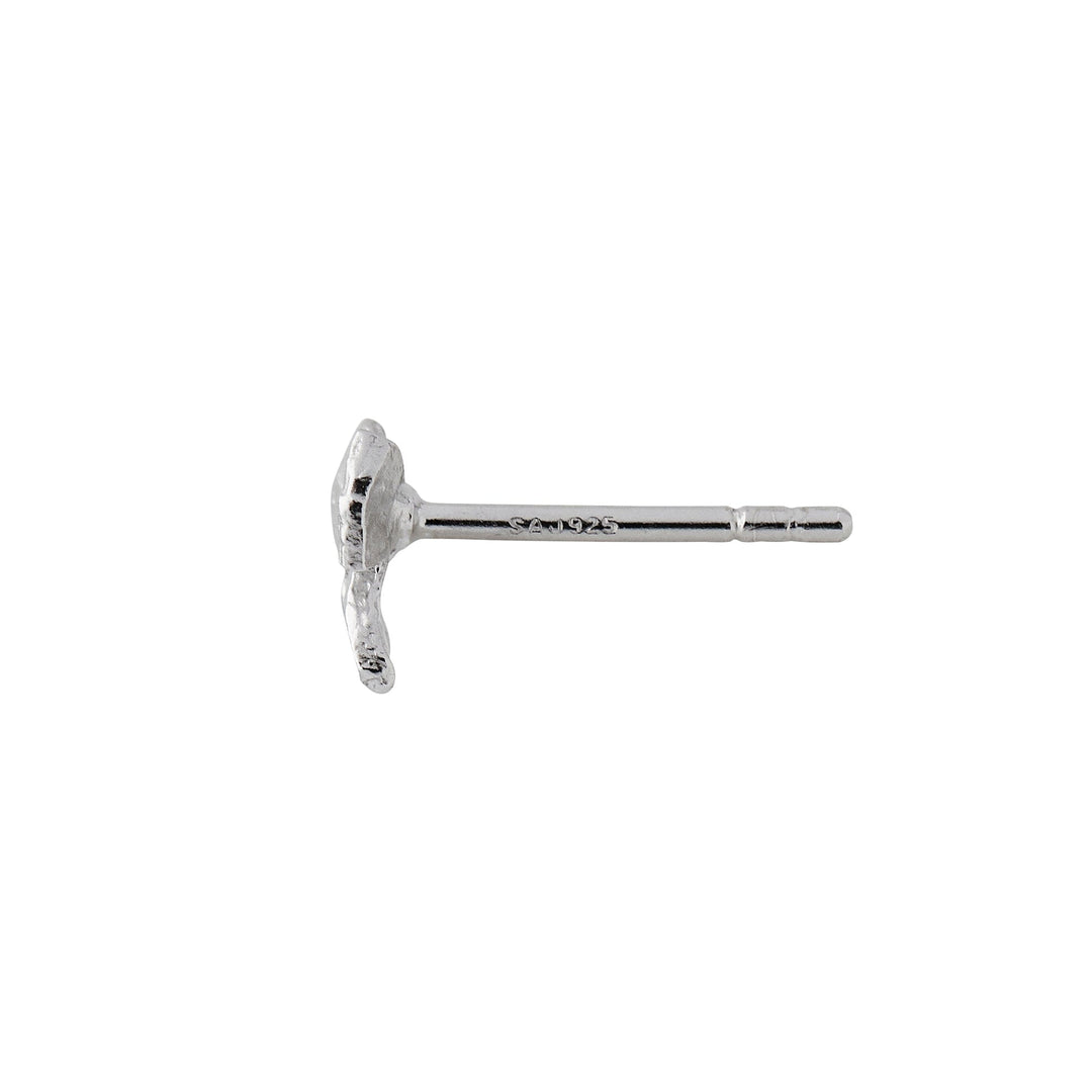 Forudbestilling - Stine A - Petit Bow Earring With Stone Silver - Single - 1344-00-S Øreringe
