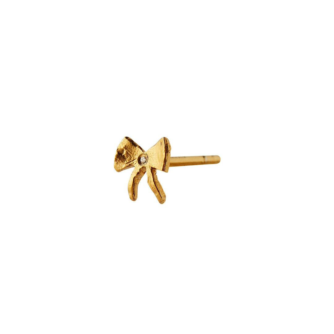 Forudbestilling - Stine A - Petit Bow Earring With Stone - Single - 1344-02-S Øreringe