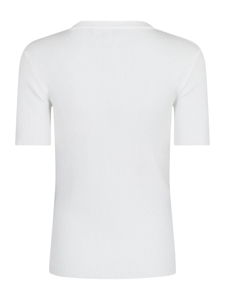 Valentin Studio - Gold Button Knit T-shirt - Off White