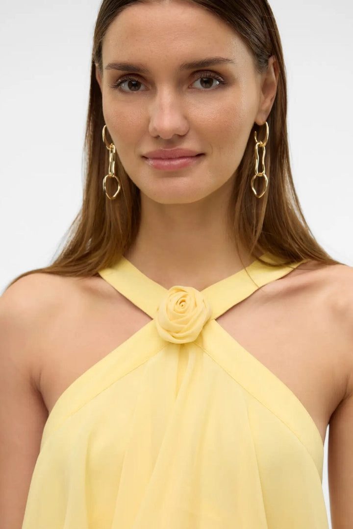 Forudbestilling - Vero Moda - Vmfelicia Sl Ruffle Maxi Dress - 4748265 Pale Banana