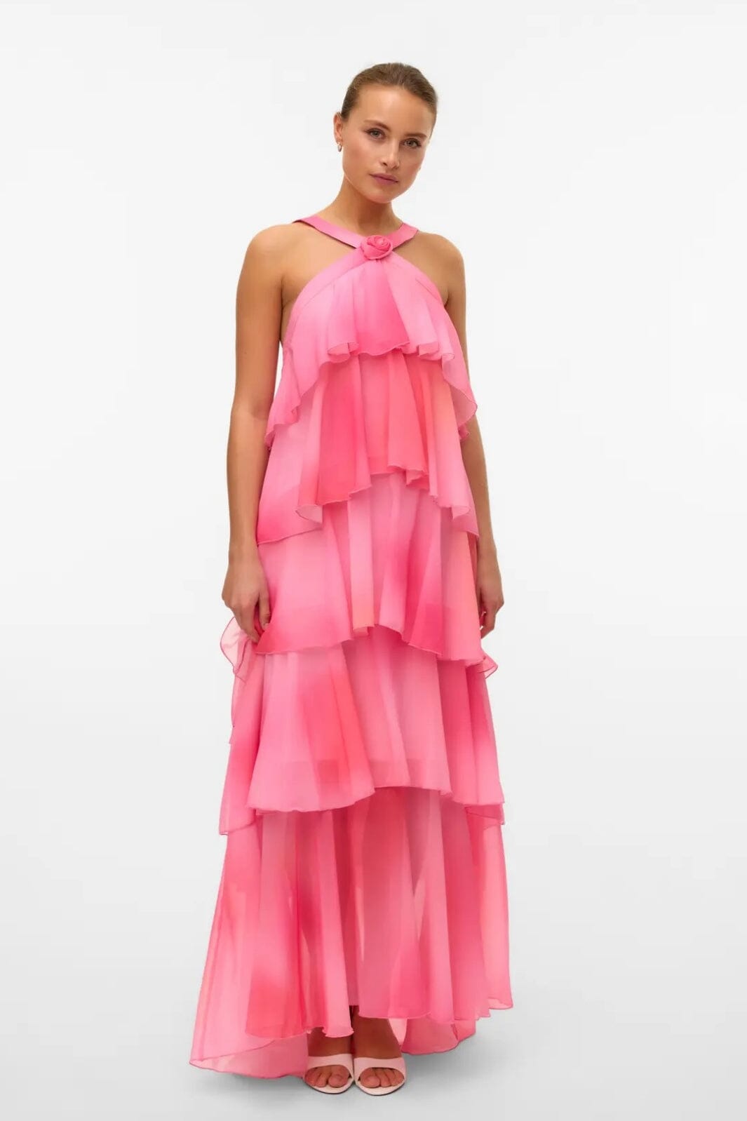 Forudbestilling - Vero Moda - Vmfelicia Sl Ruffle Maxi Dress - 4783973 Cherry Blossom Tie Dye Aop