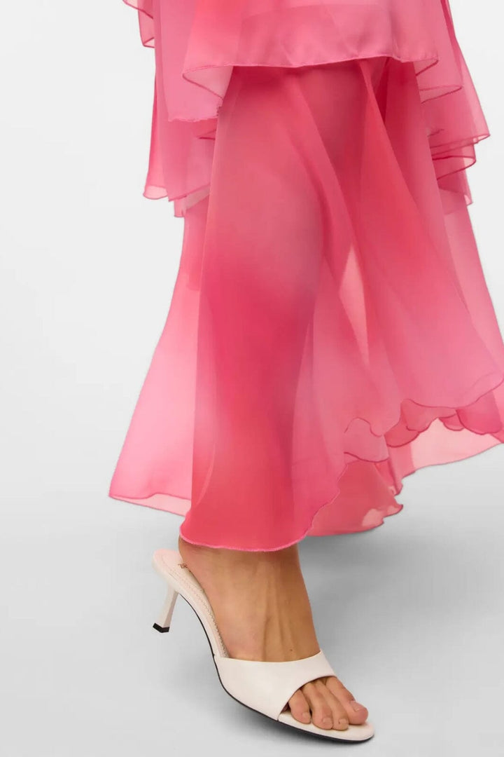 Forudbestilling - Vero Moda - Vmfelicia Sl Ruffle Maxi Dress - 4783973 Cherry Blossom Tie Dye Aop