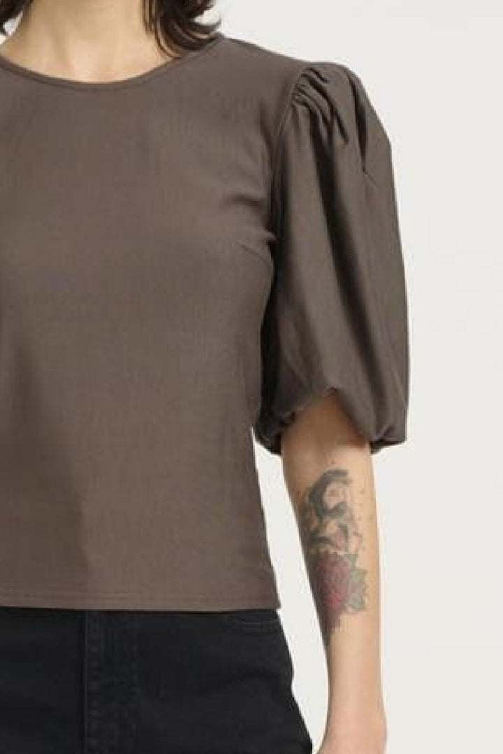 Gestuz - Rifagz Balloon Blouse - 100837 Earth