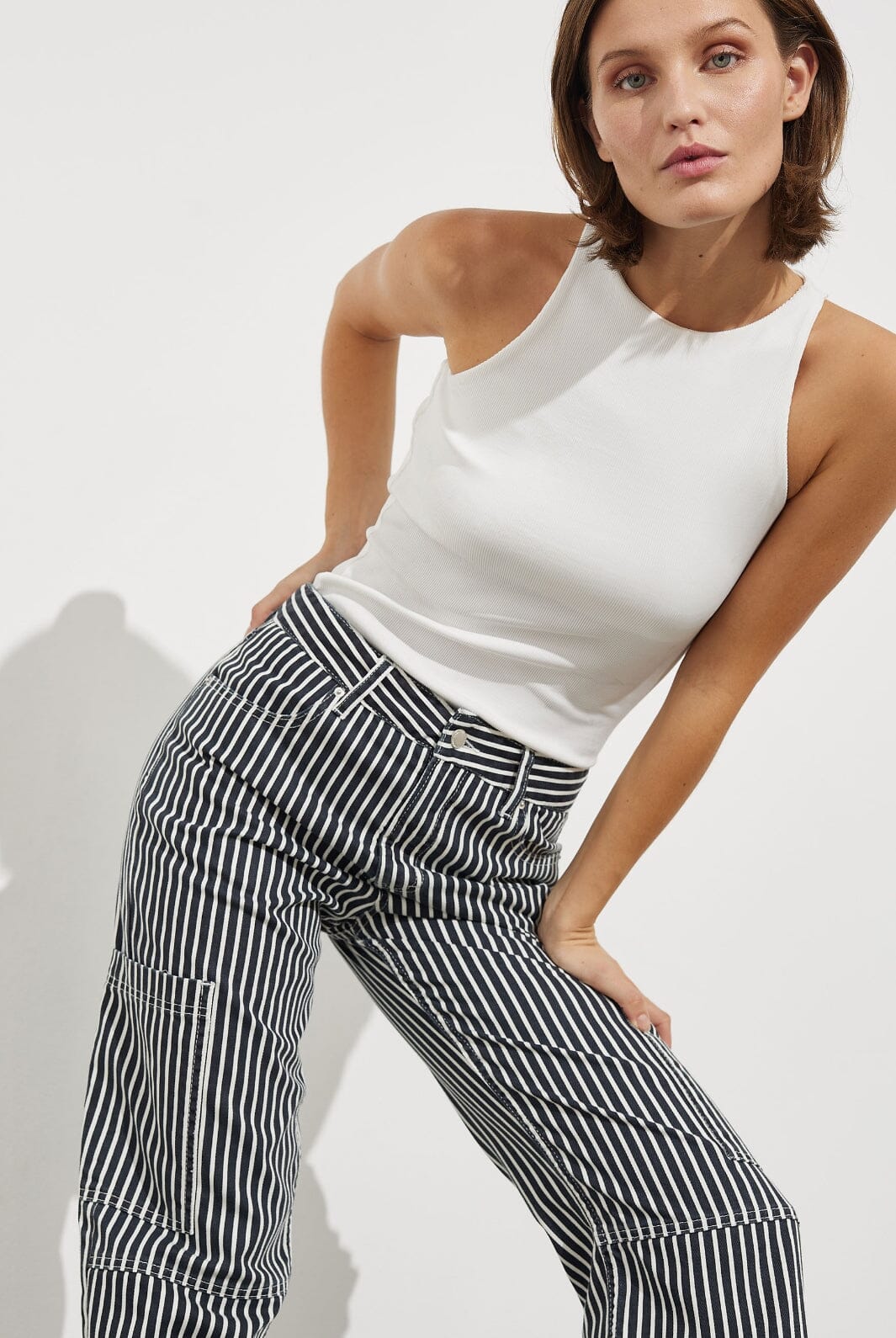 Global Funk - Emilu-G - Navy blue stripe Bukser