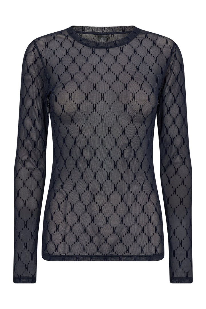 Hype The Detail - Mesh Blouse - 49 Navy Bluser