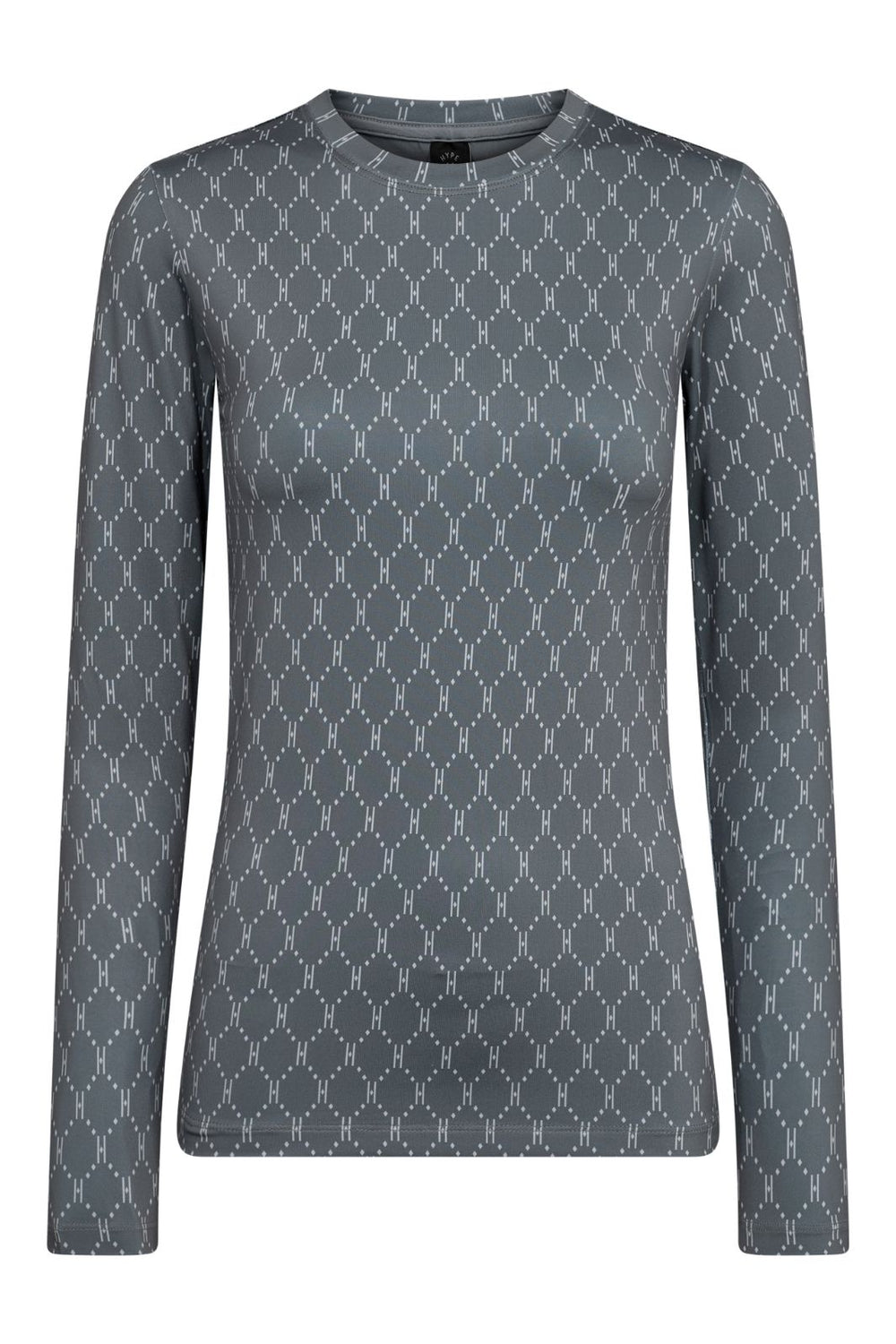 Hype The Detail - Printed Blouse 200-14 - 49 - Grå Bluser