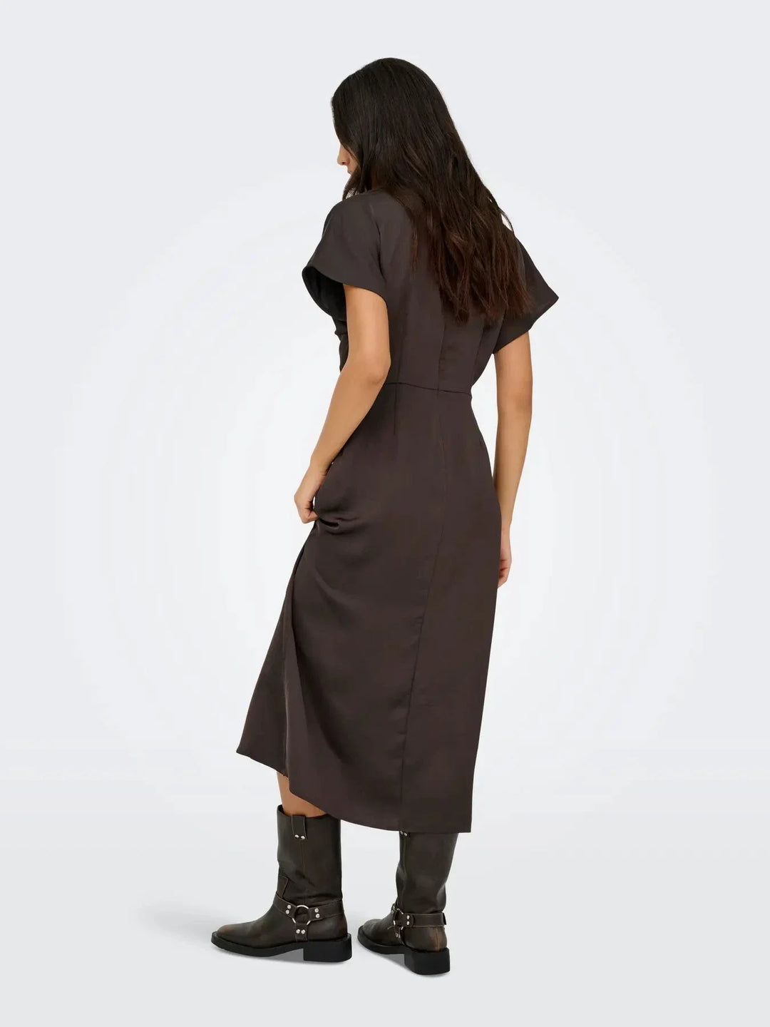 JDY - Jdyurba S/S Midi Satin Dress - 5021148 Chocolate Torte Kjoler