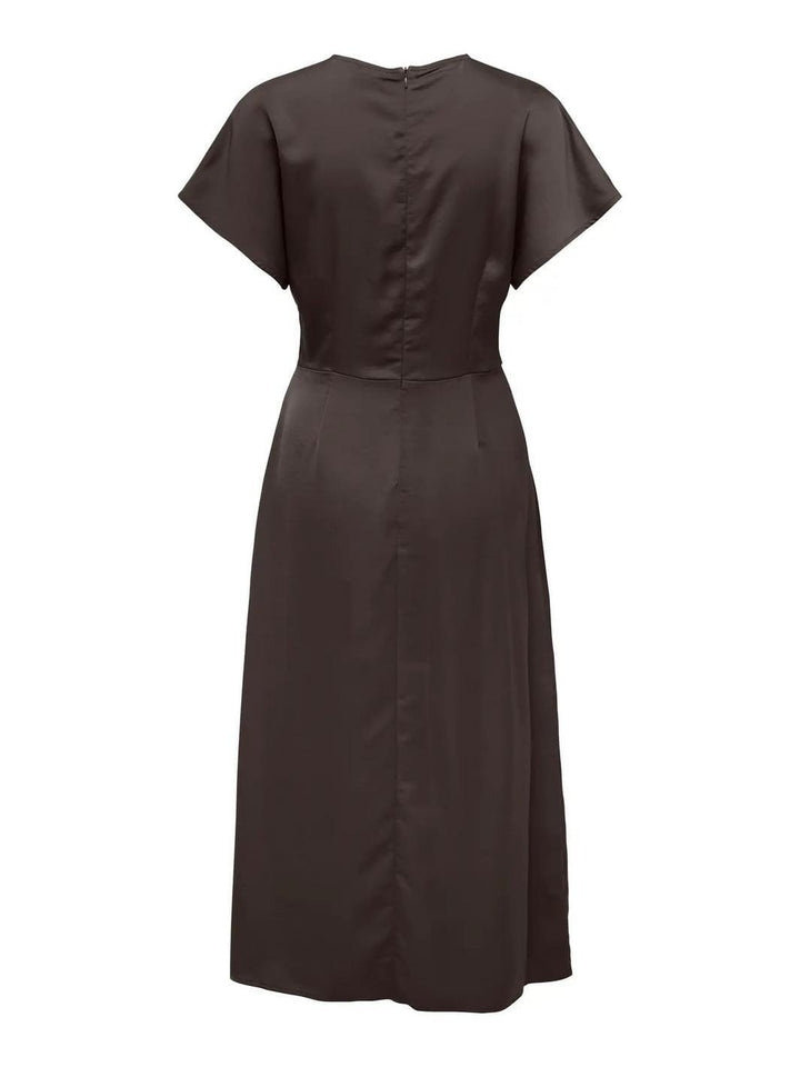 JDY - Jdyurba S/S Midi Satin Dress - 5021148 Chocolate Torte Kjoler