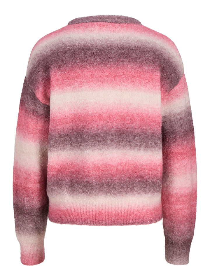 Jjxx - Jxamira Crew Neck Knit Ln - 4844635 Barberry /Space Dye Strikbluser