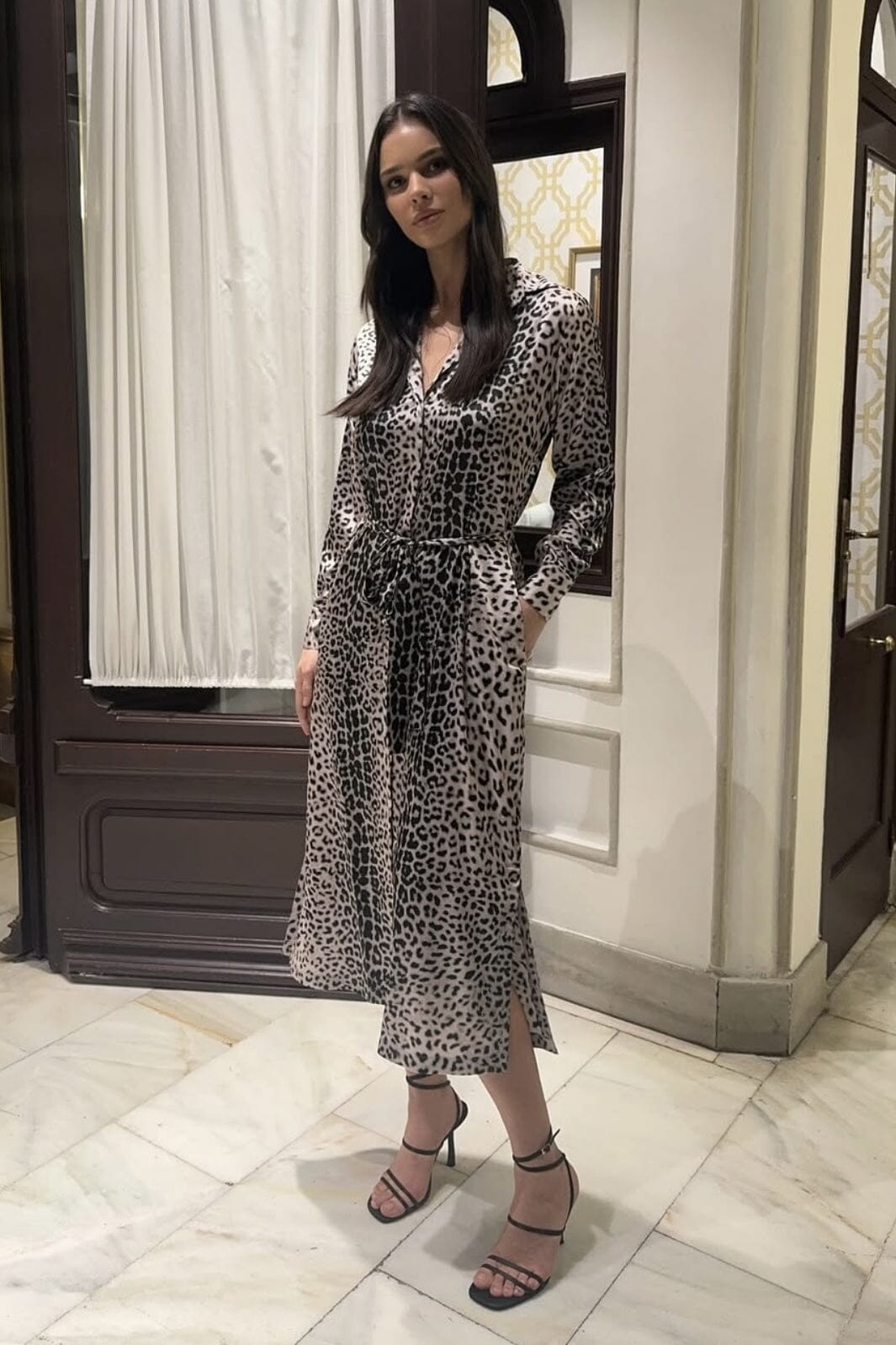 Karmamia - Jean Dress 2123 - Nude Leopard Kjoler