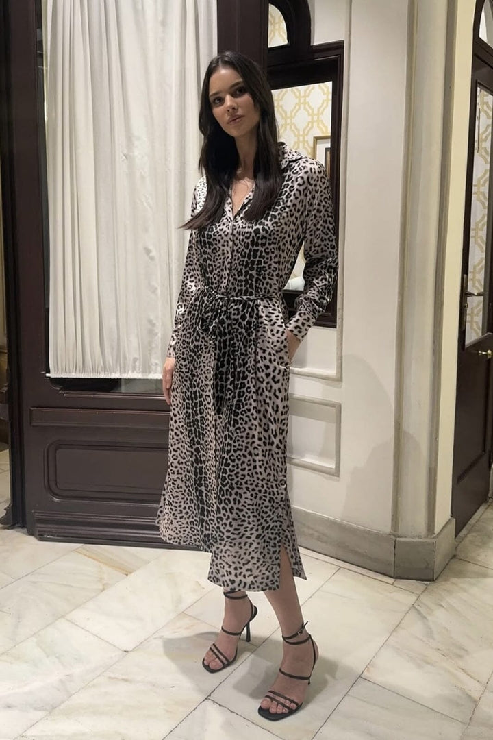 Karmamia - Jean Dress 2123 - Nude Leopard Kjoler