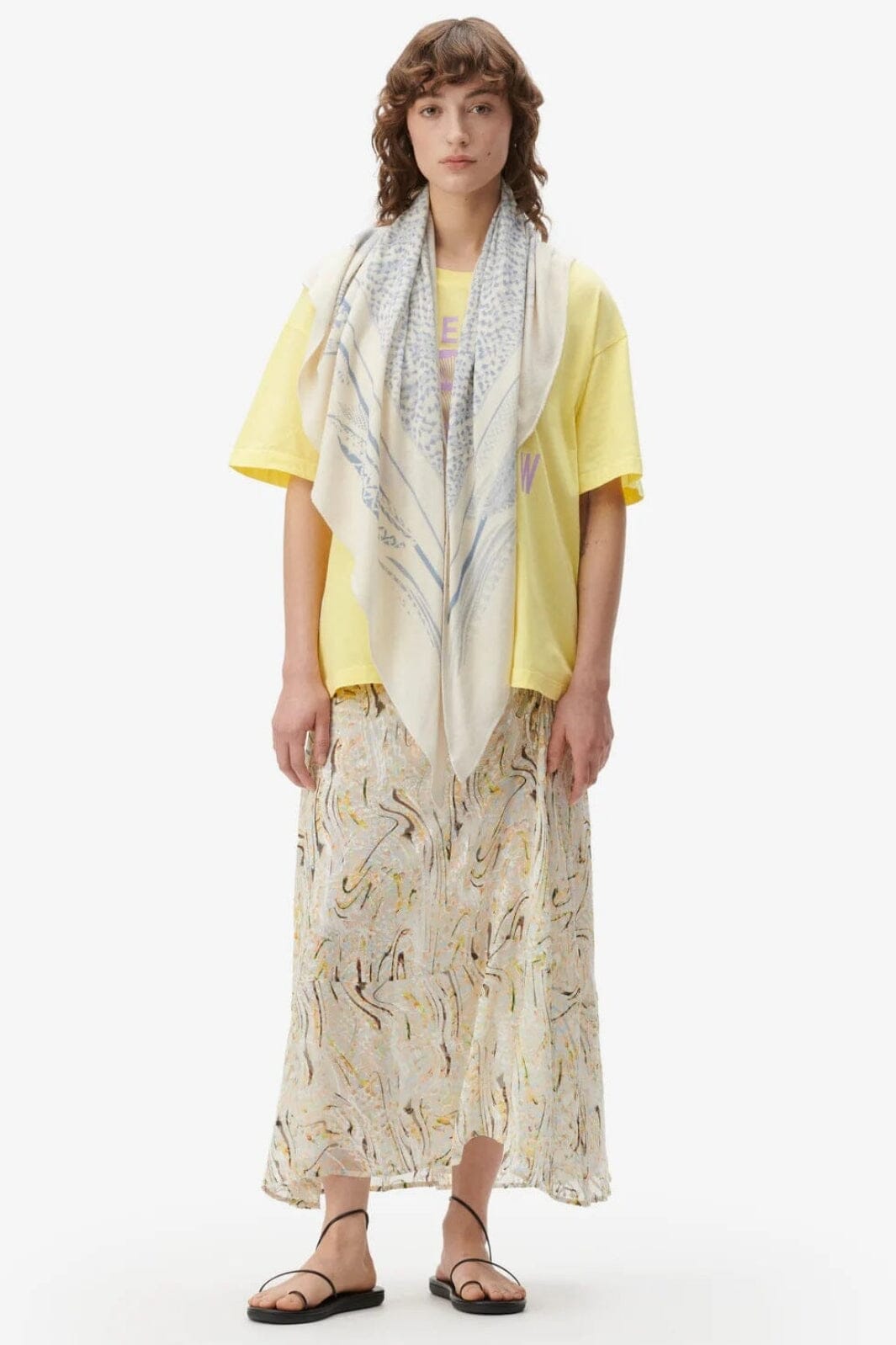 Lala Berlin - Triangle Heritage Swirl - sky marble swirl Tørklæder