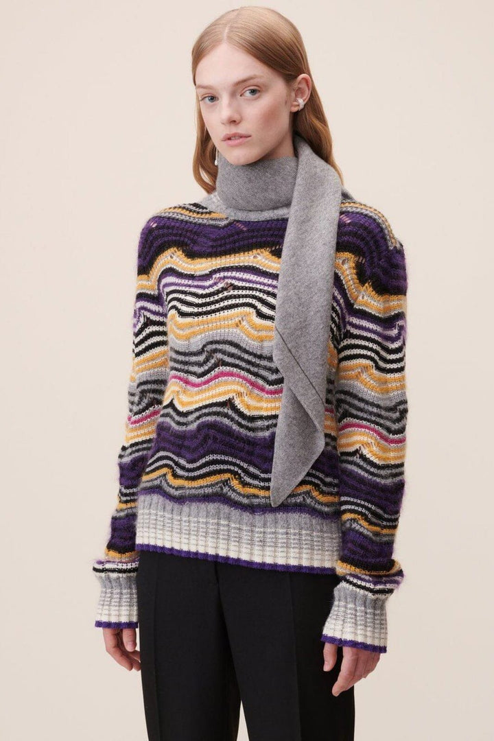 Lala Berlin - Triangle Solid Logo M - City Middlegrey Melange Tørklæder