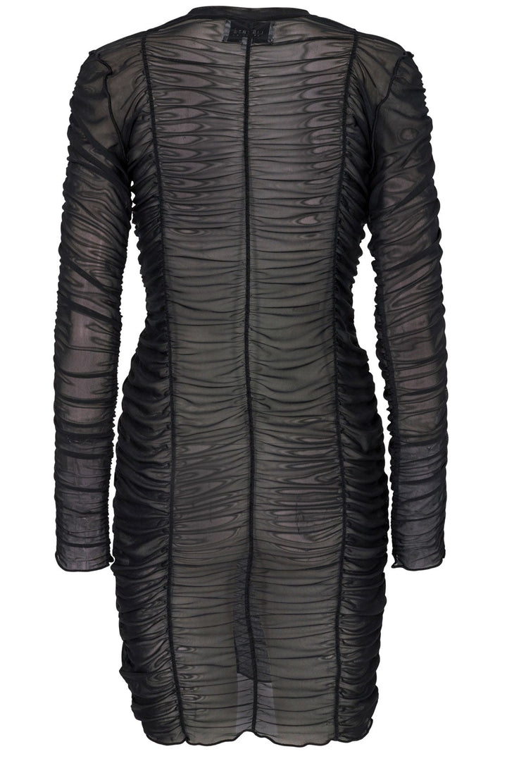 Liberté - Mesh LS Wrinkel Dress - Black Kjoler