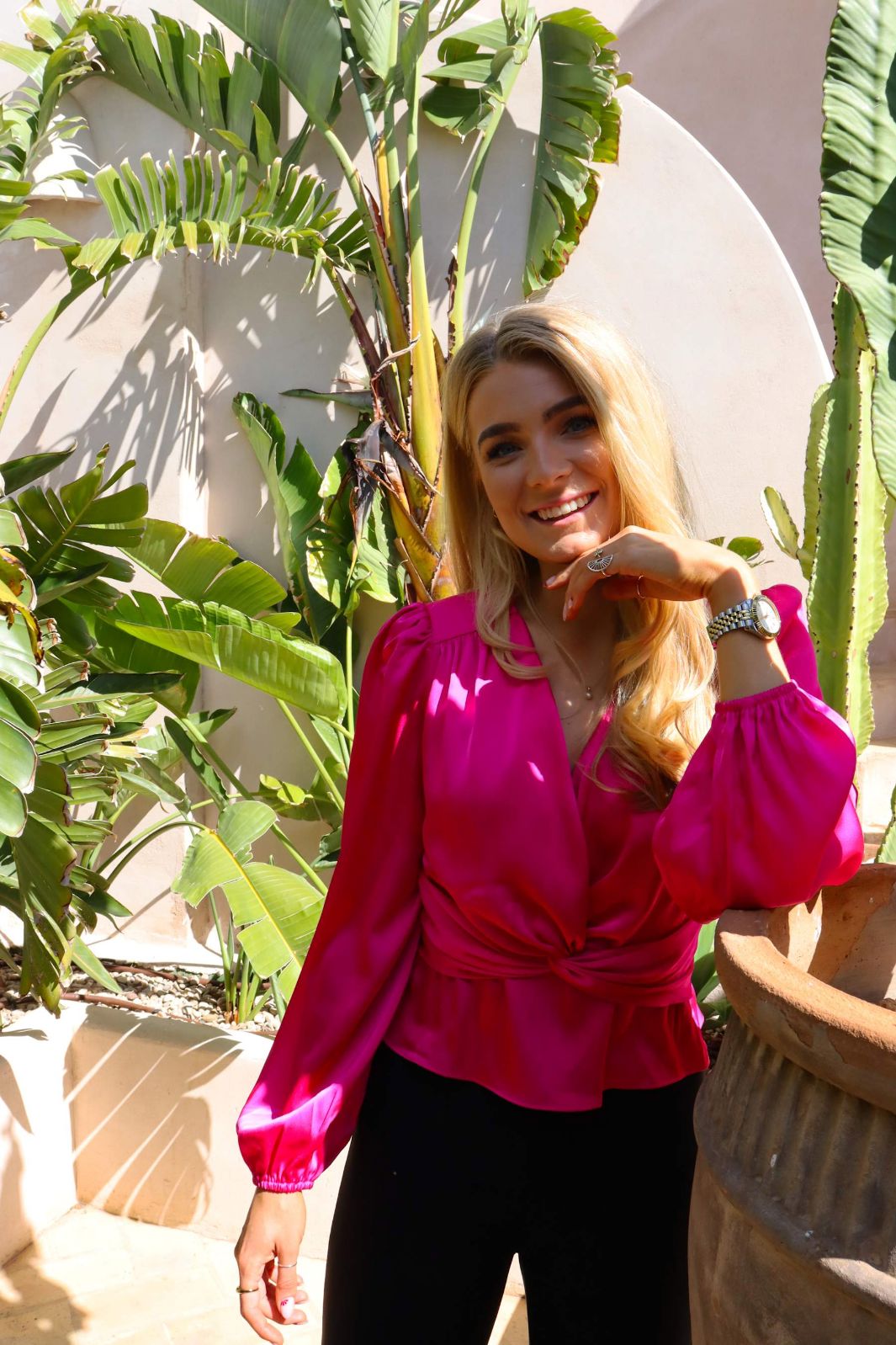 Liberte - Tiki Ls Twist Blouse 22120 - Pink Bluser