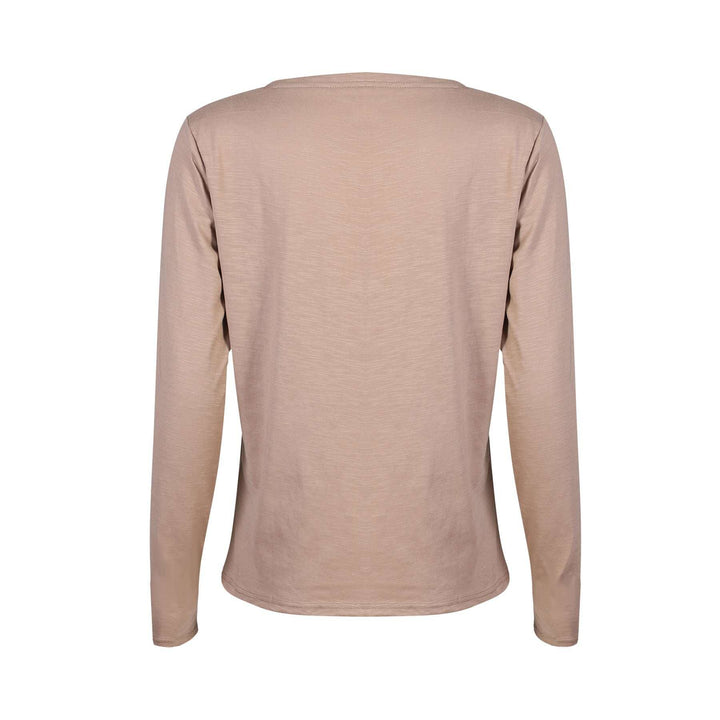 Liberte - Ulla-Ls-Vneck-Tshirt 22159 - Sand T-shirts