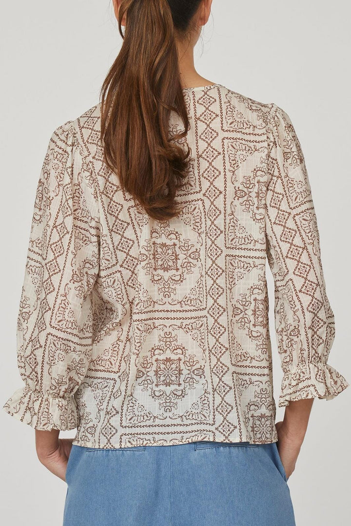 Love & Divine - Love1135-1 - 802 Cream/Brown Bluser