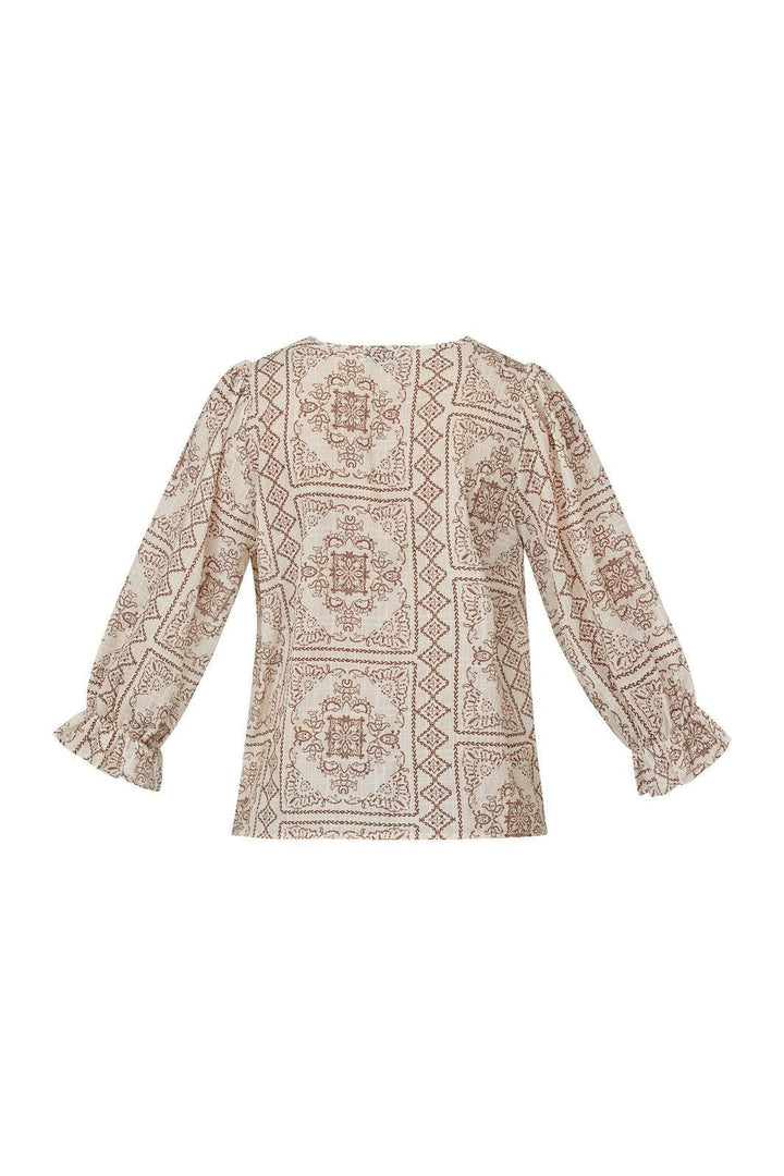 Love & Divine - Love1135-1 - 802 Cream/Brown Bluser