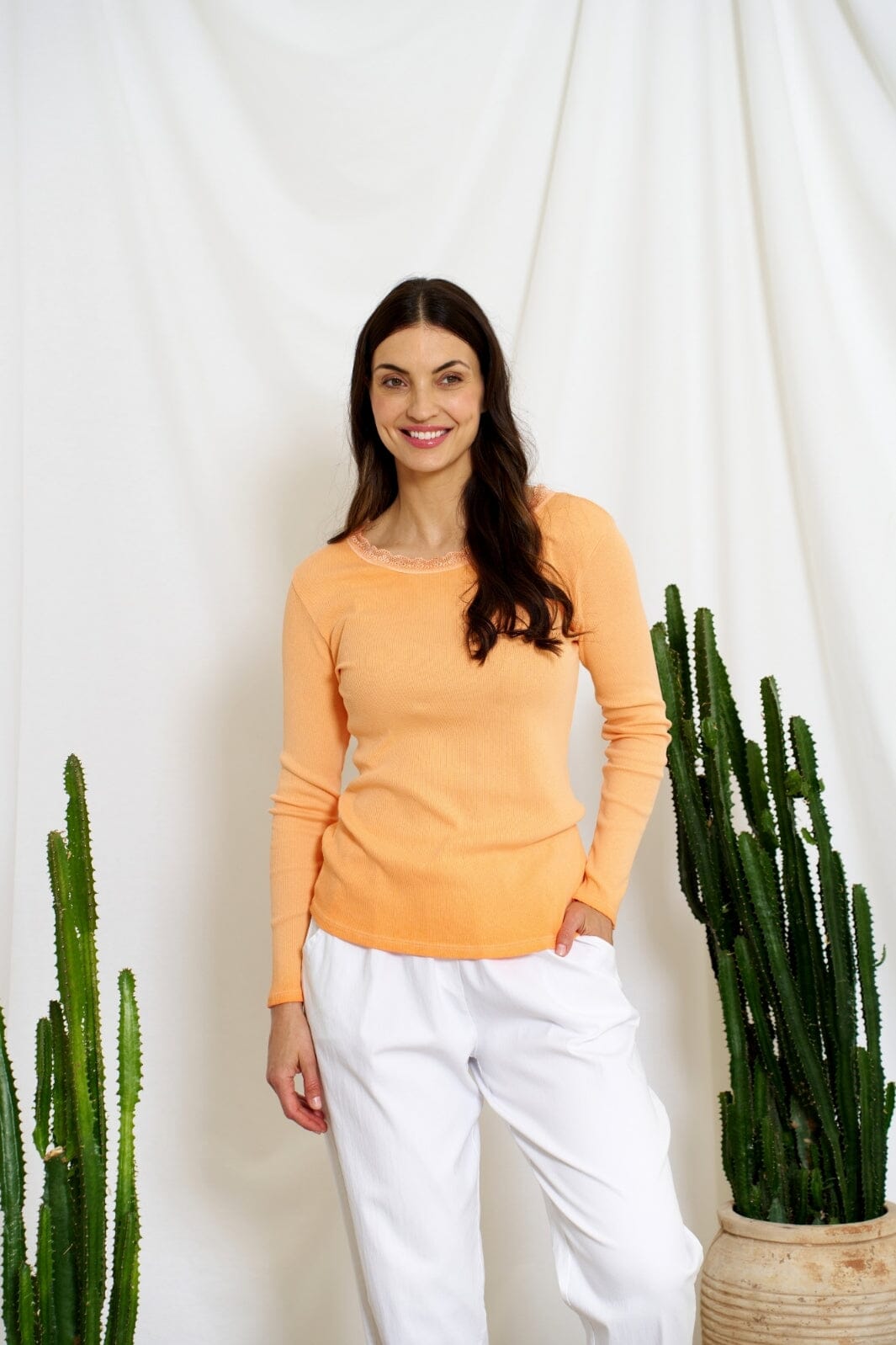 Marta Du Chateau - Mdcbelinda Ls Tee 24160 - Arancio T-shirts