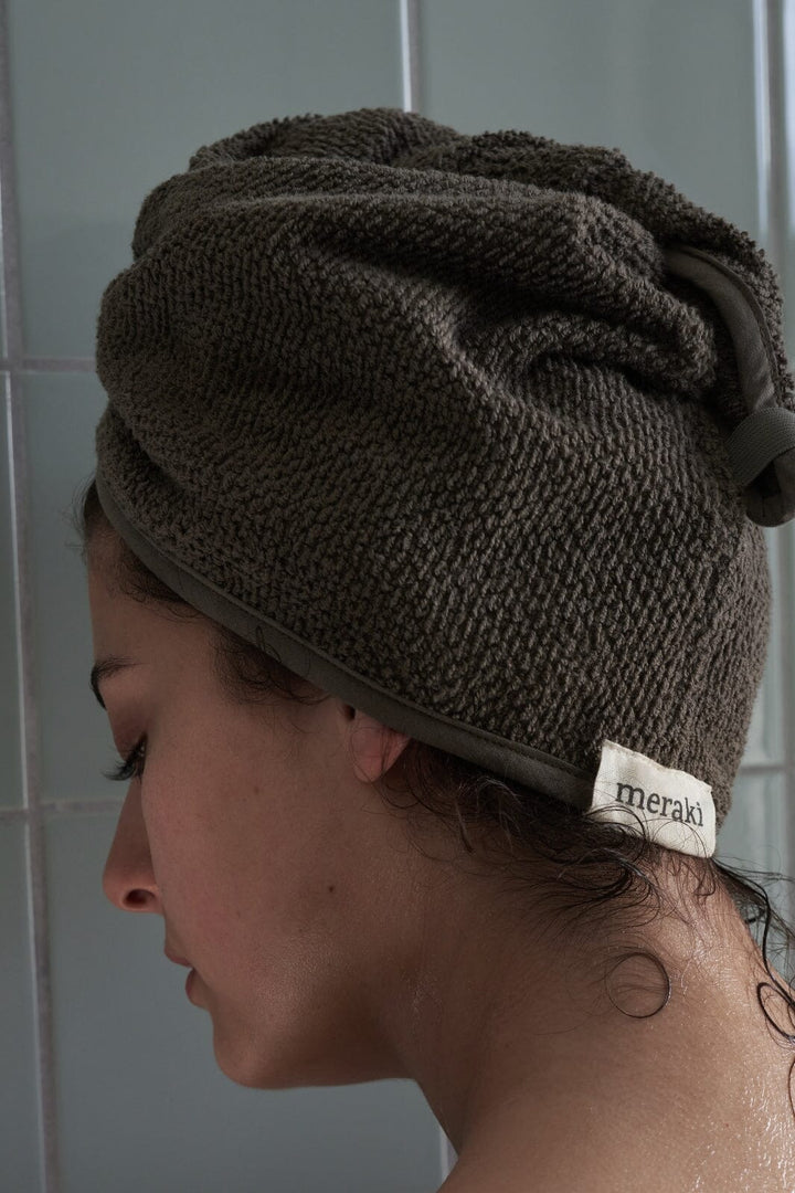 Meraki - Hårhåndklæde, Solid, Army