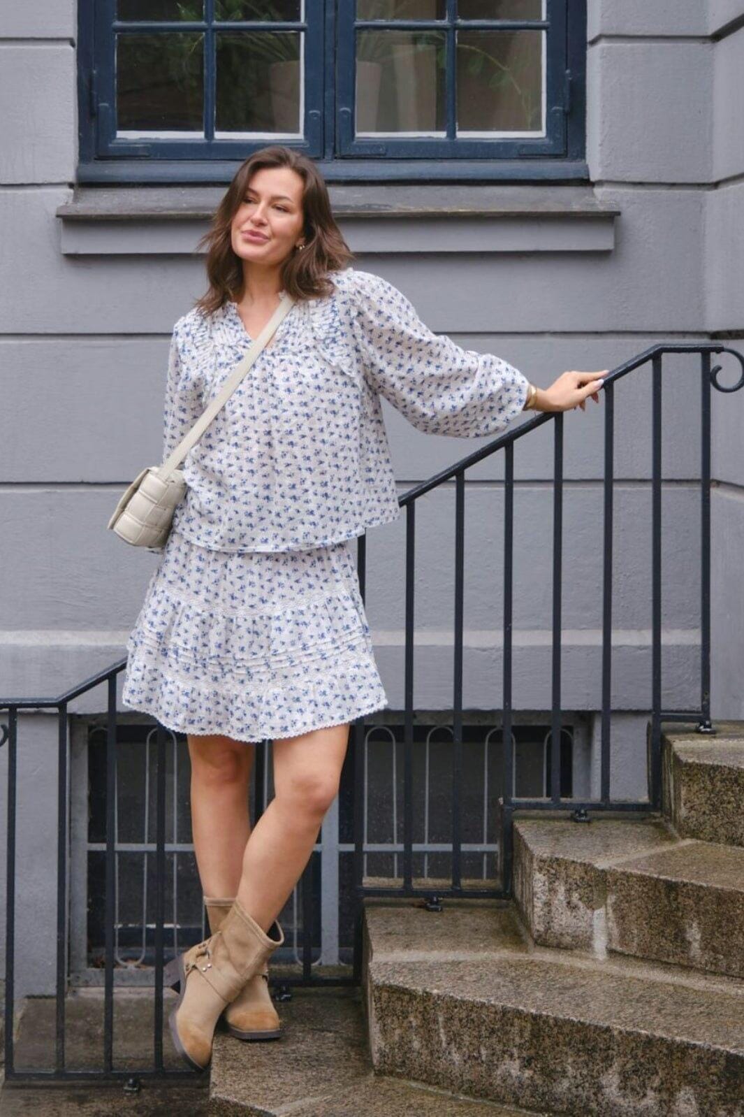 Neo Noir - Alett Dot Flower Skirt 165350 - 140 - Blue Nederdele