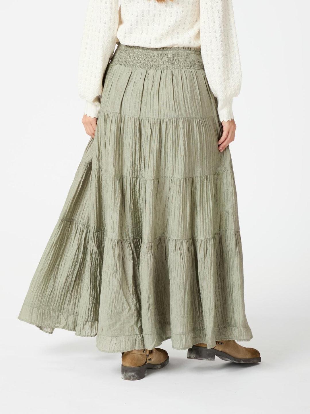 Neo Noir - Asta Crepe Skirt 164387 - Smoke Green Nederdele