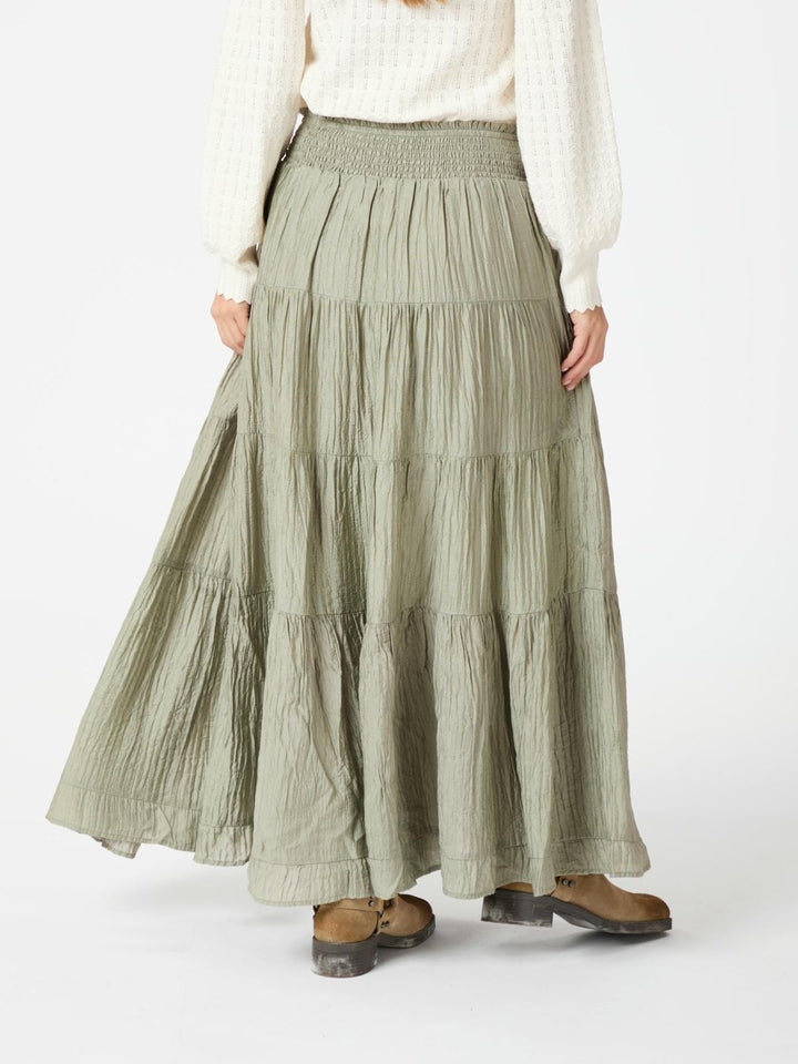 Neo Noir - Asta Crepe Skirt 164387 - Smoke Green Nederdele