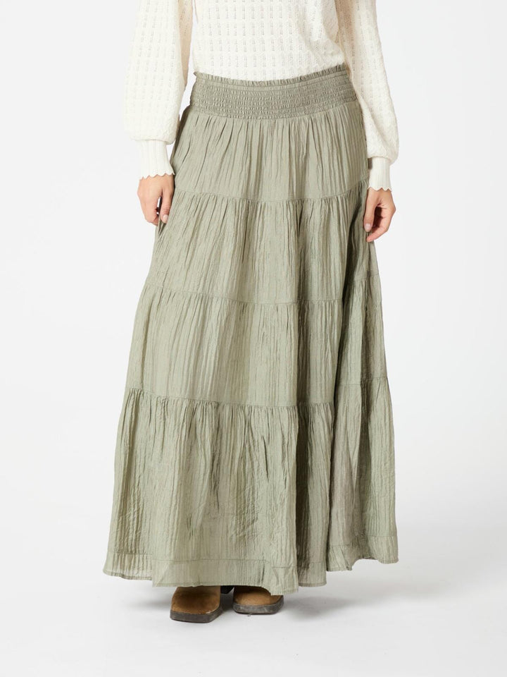 Neo Noir - Asta Crepe Skirt 164387 - Smoke Green Nederdele