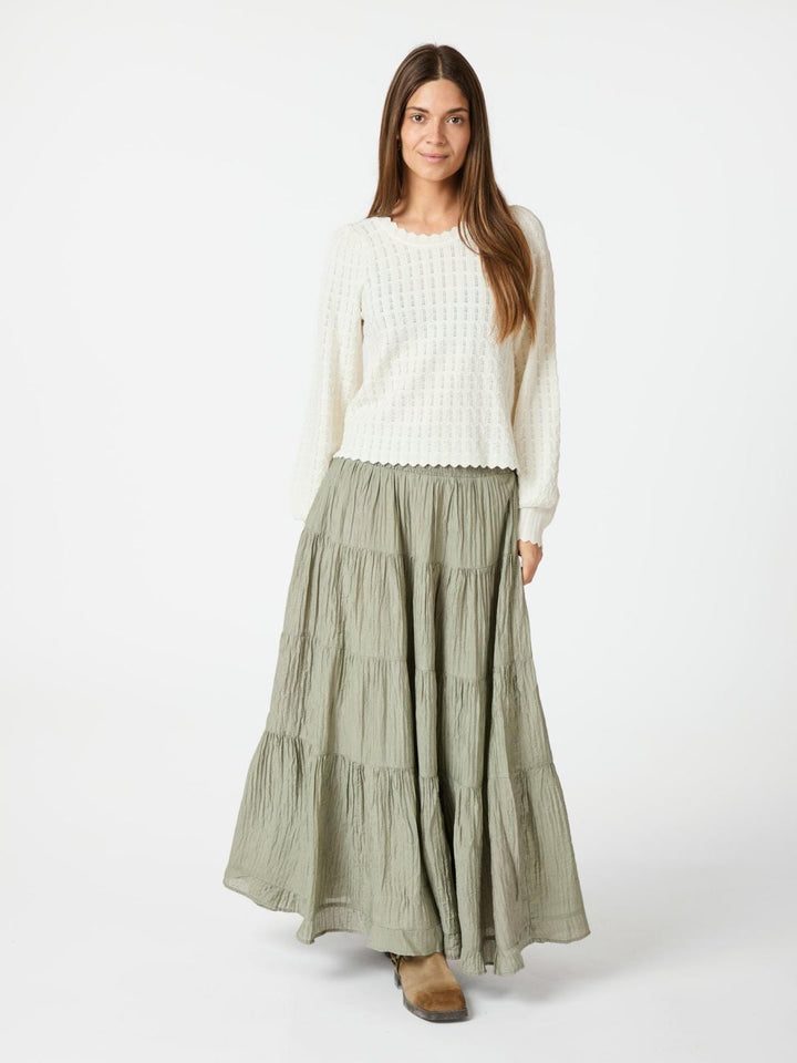 Neo Noir - Asta Crepe Skirt 164387 - Smoke Green Nederdele