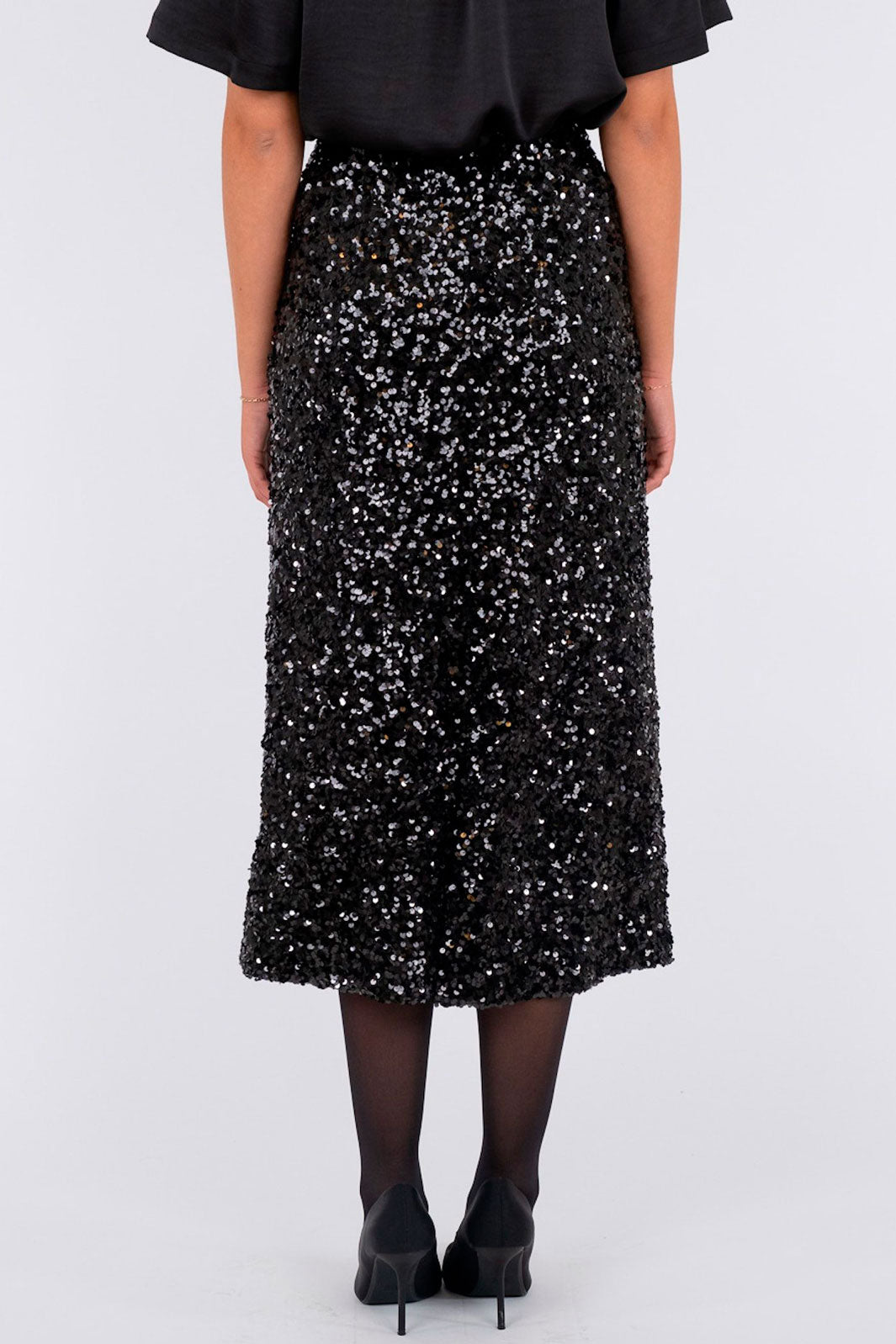 Neo Noir - Baira Fall Sequins Skirt - Black