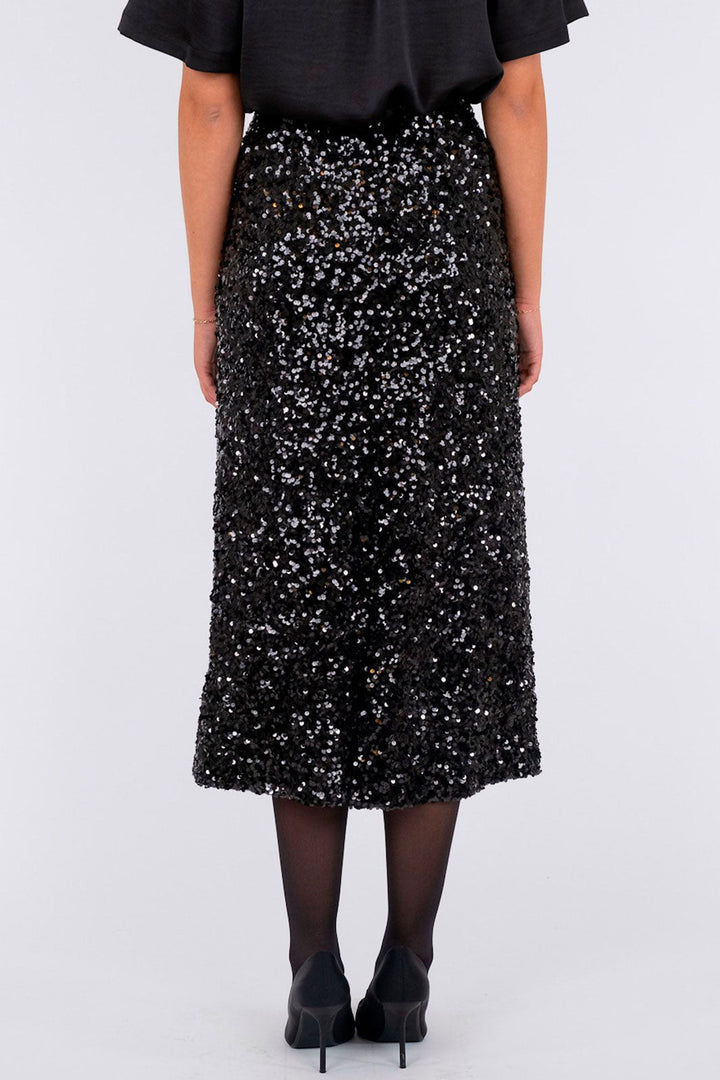 Neo Noir - Baira Fall Sequins Skirt - Black