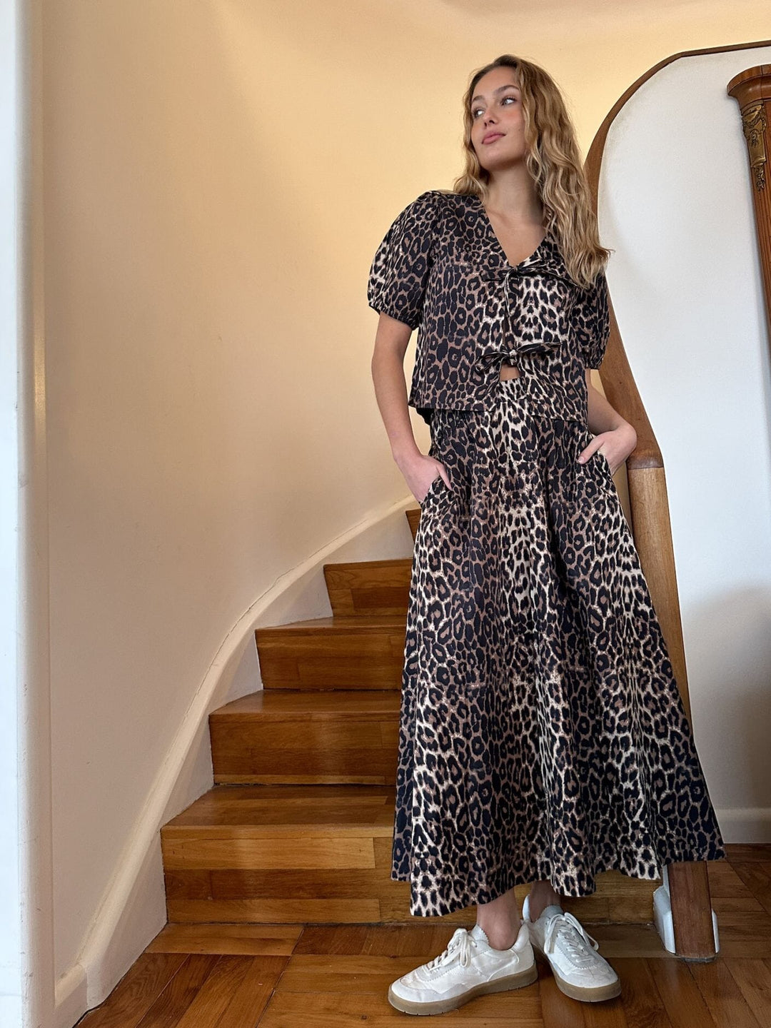 Neo Noir - Bianca Leo Blouse - Leopard Bluser