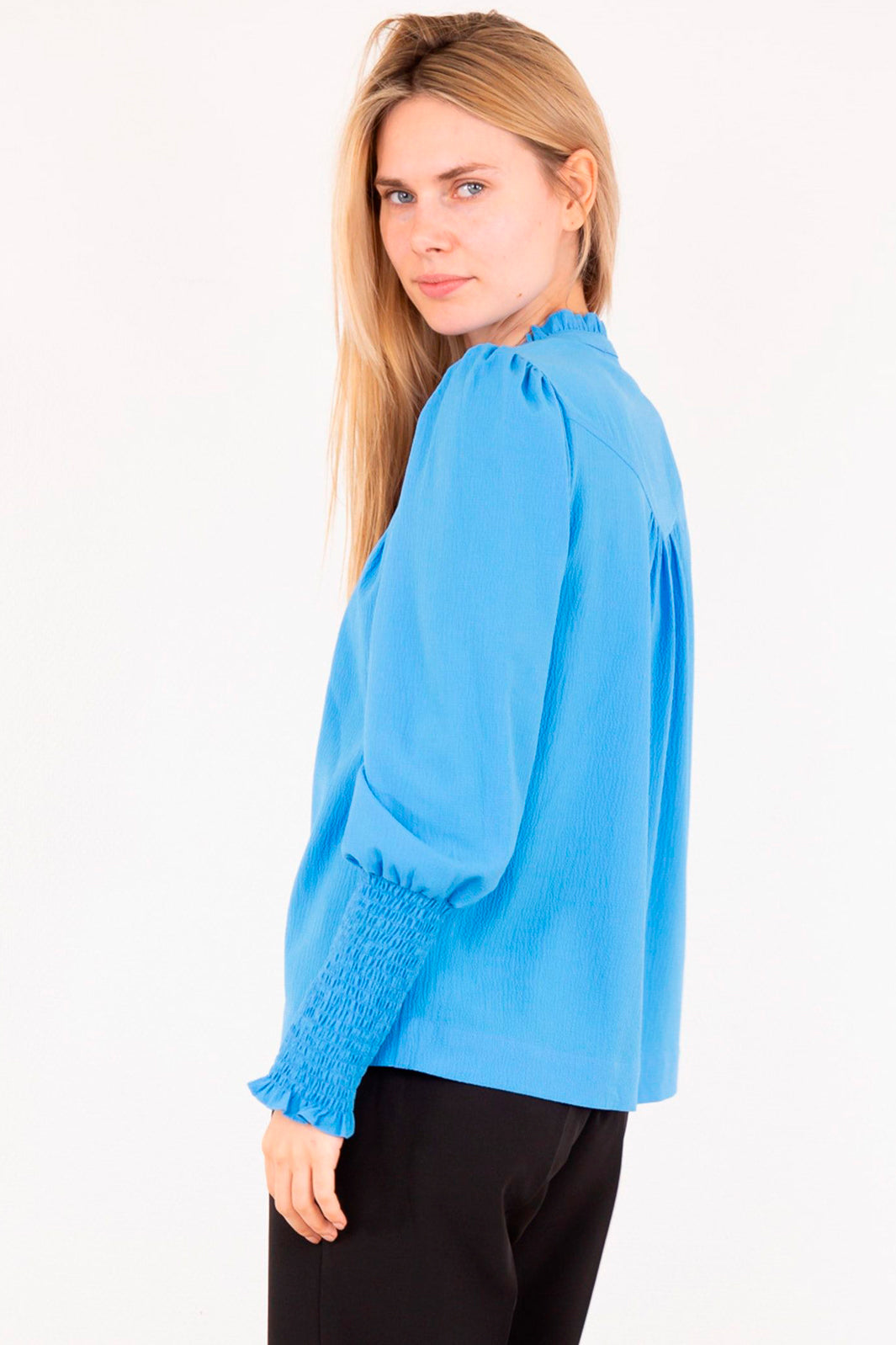 Neo Noir - Camisa Solid Blouse - Blue