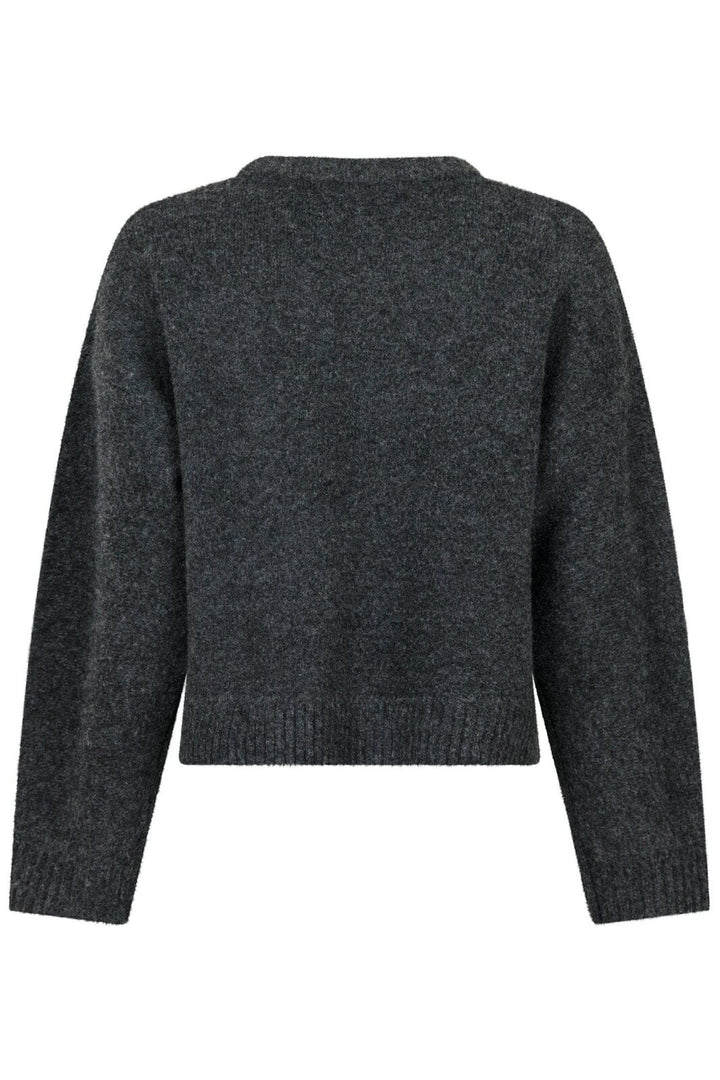 Neo Noir - Detri Solid Knit Blouse - Antracit Bluser
