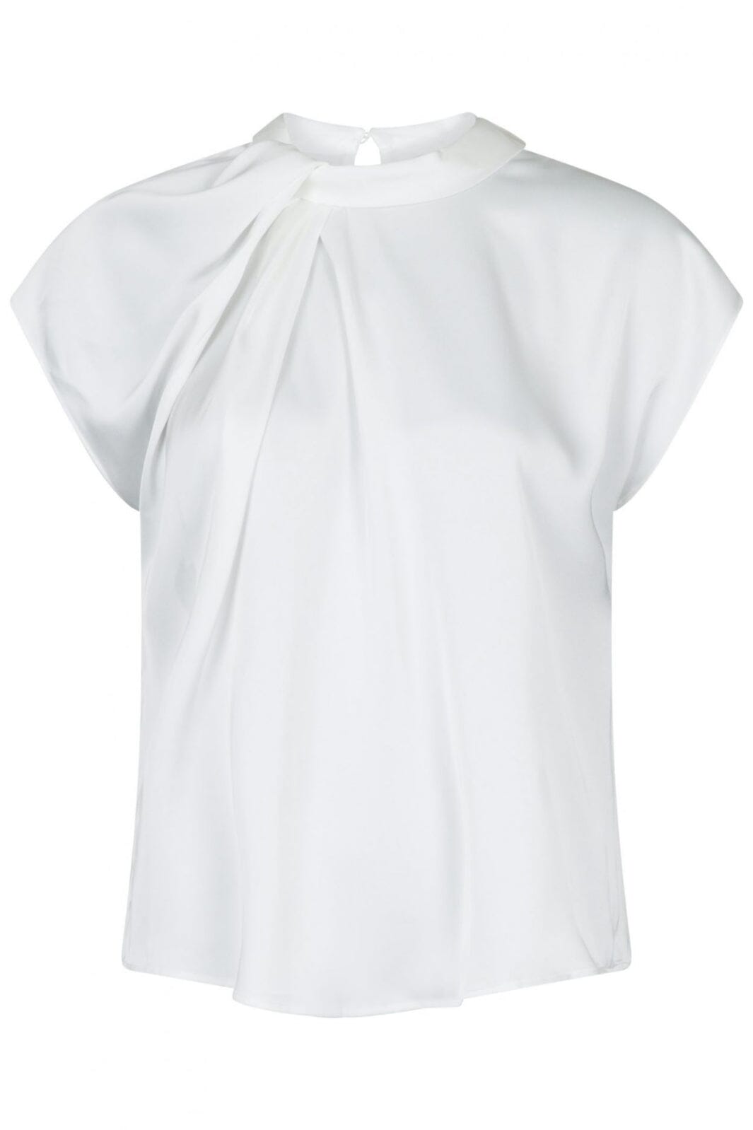 Neo Noir - Fleur Drapy Satin Blouse - Off White Bluser