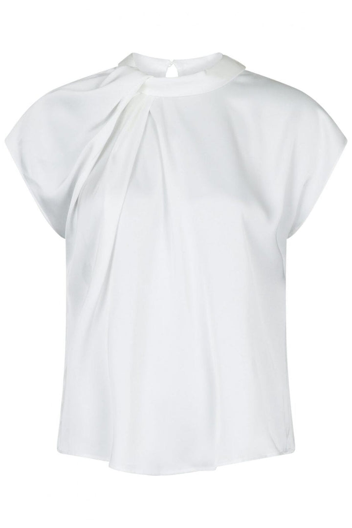 Neo Noir - Fleur Drapy Satin Blouse - Off White Bluser