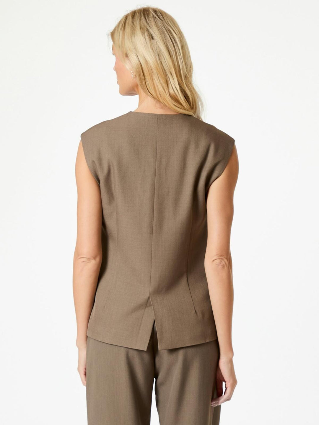 Neo Noir - Gamina Structure Waistcoat - Khaki Toppe