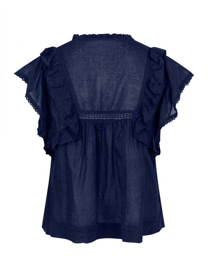 Neo Noir - Jayla S Voile Top - Navy Toppe