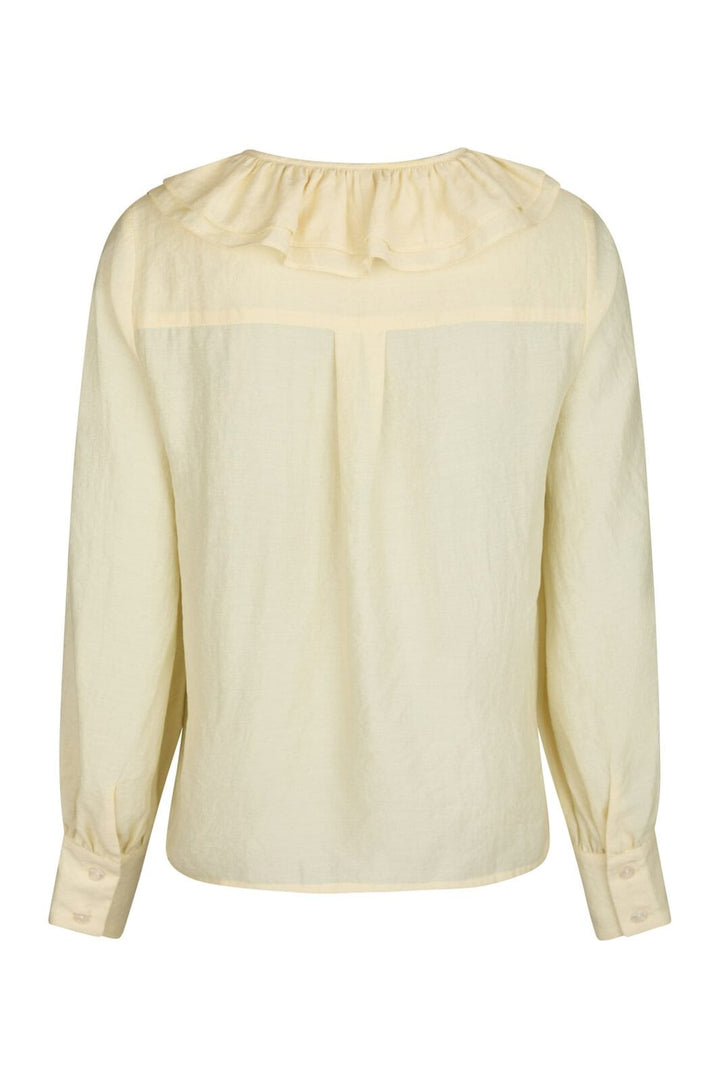 Neo Noir - Katarina Crepe Ruffle Blouse 166497 - 191 - Light Yellow
