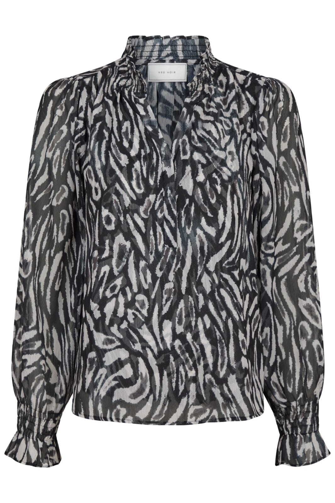 Neo Noir - Leia Abstract Leo Blouse 164591 - Black