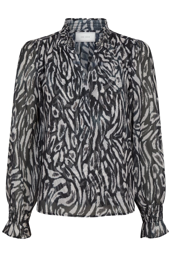 Neo Noir - Leia Abstract Leo Blouse 164591 - Black